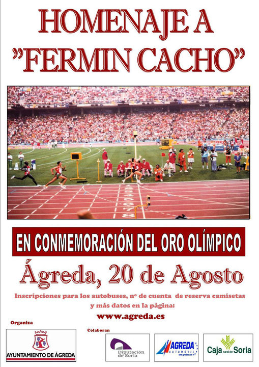 Homenaje en Ágreda a Fermín Cacho en conmemoración del Oro Olímpico