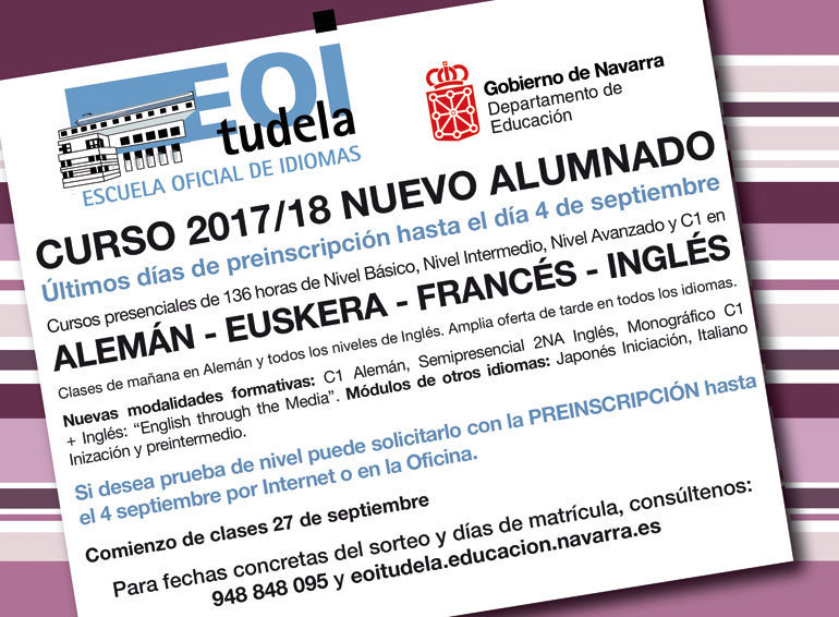 Curso 2017:18 de la Escuela Oficial de Idiomas de Tudela