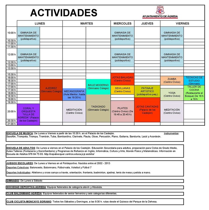 Actividades Curso 2017-2018 en Ágreda