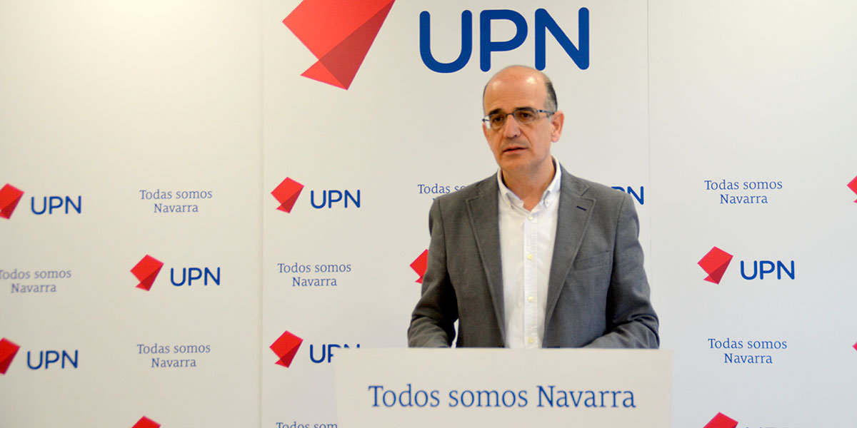 Alberto Catalán en una rueda de prensa de UPN