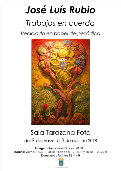 Exposición en Tarazona 'Cuadros de Cuerdas. Reciclaje en papel de periódico' del artista turiasonense José Luis Rubio