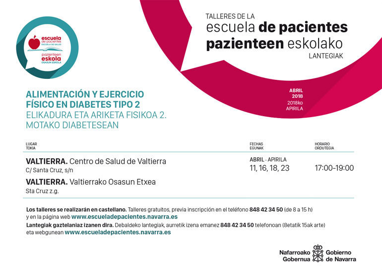 Taller en Valtierra 'Alimentación y ejercicio físico en Diabetes tipo 2' de la Escuela de Pacientes