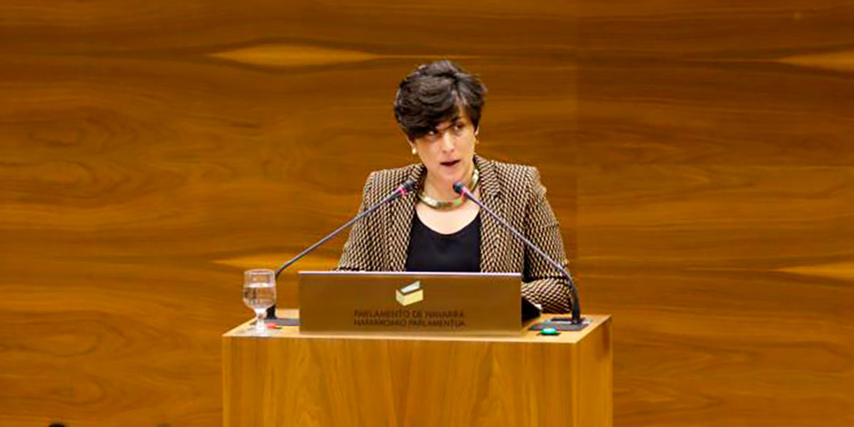 La consejera de Educación, María Solanas, durante su intervención