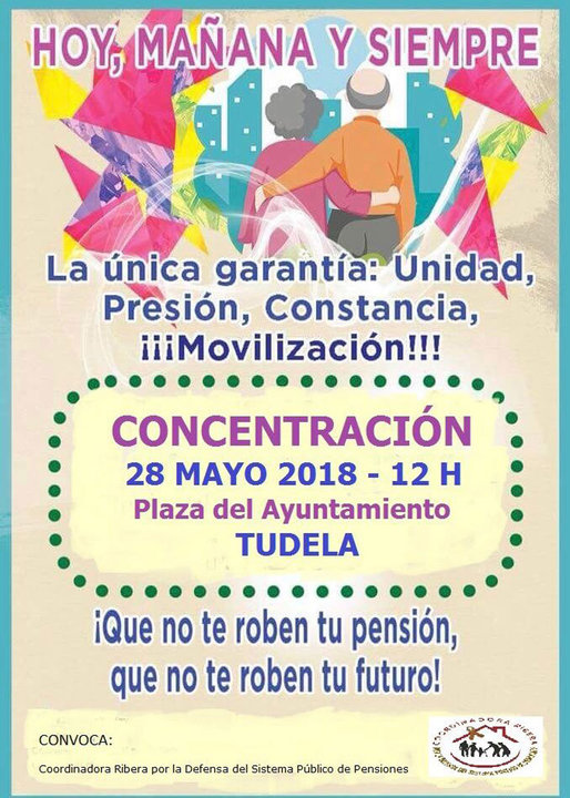 Concentración en Tudela en defensa de las pensiones