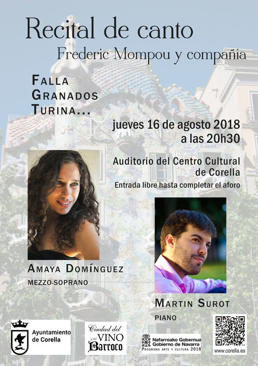 Recital de canto en Corella con Amaya Domínguez y Martín Surot