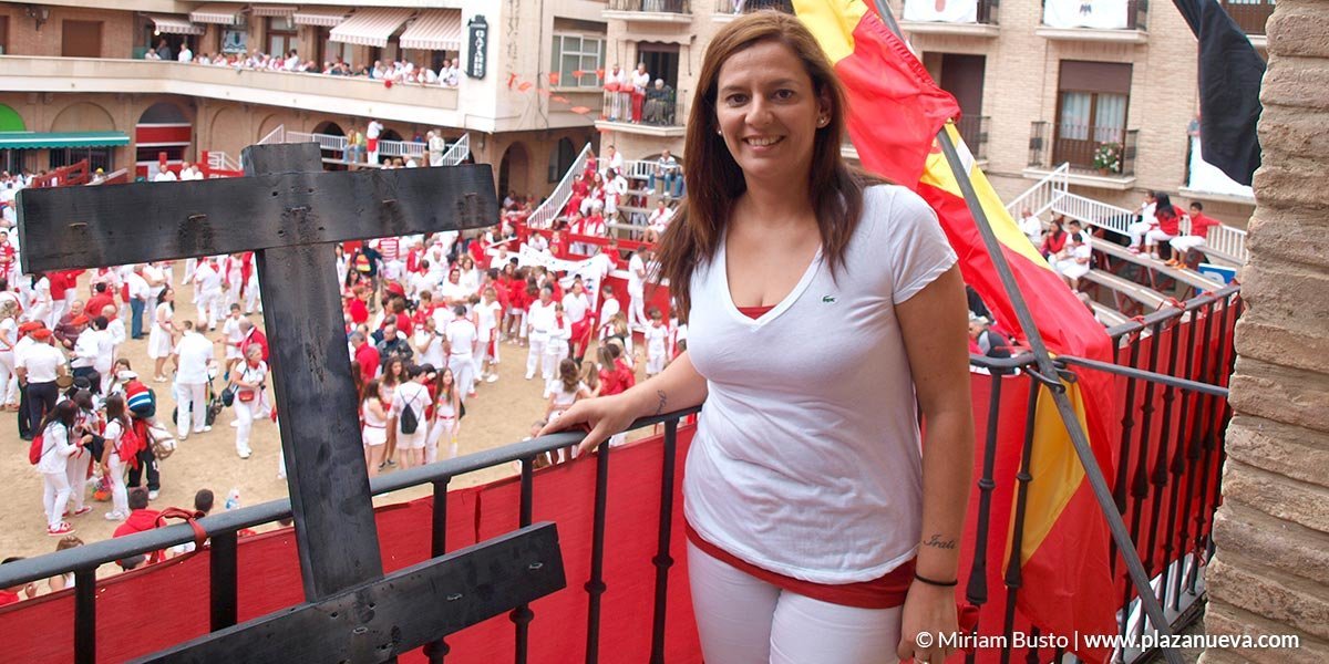 Delia Linzoain en las fiestas de Villafranca