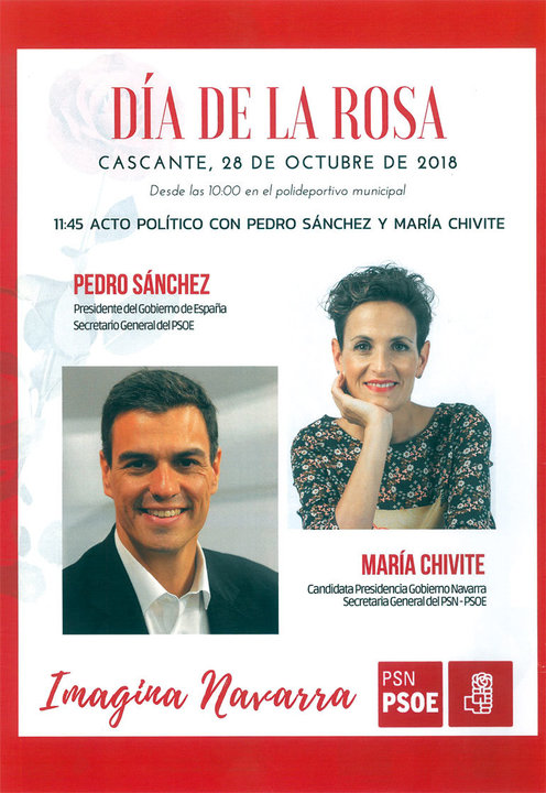 Día de la Rosa en Cascante acto político con Pedro Sánchez y María Chivite
