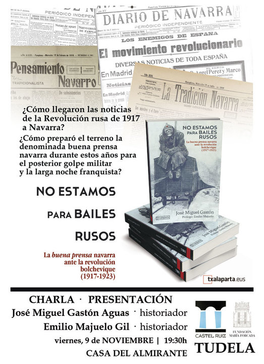 Presentación en Tudela del libro 'No estamos para bailes rusos' de José Miguel Gastón Aguas