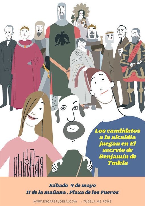 Los candidatos a la alcaldía juegan en El secreto de Benjamín de Tudela