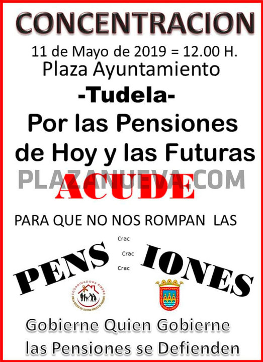 Concentración en Tudela por las pensiones de hoy y las futuras