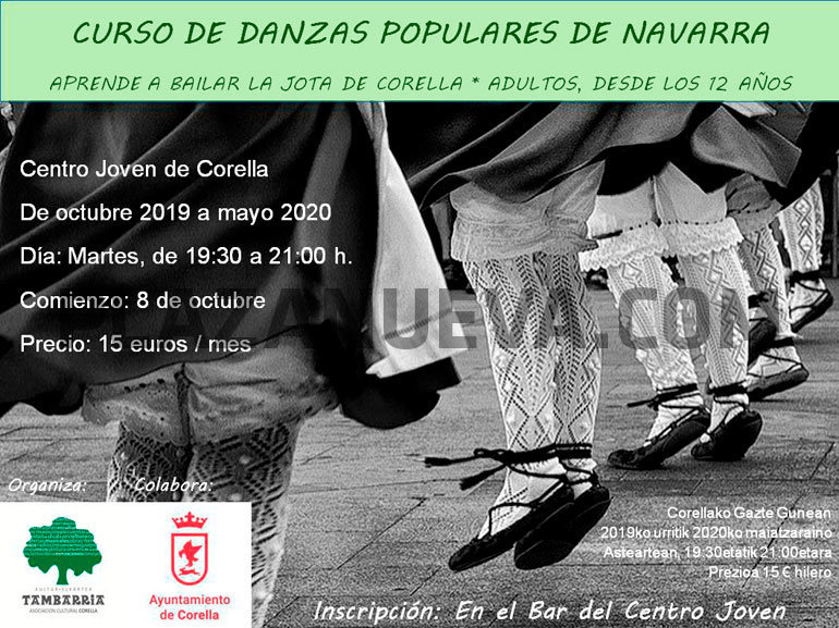 Curso en Corella de danzas populares de Navarra