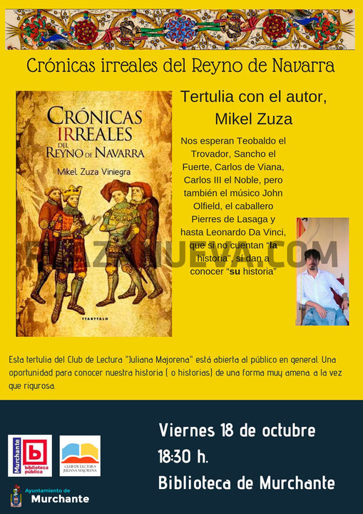 Tertulia en Murchante sobre el libro ‘Crónicas irreales del Reyno de Navarra’ con el autor Mikel Zuza