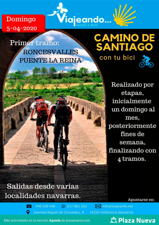 Camino de Santiago 2020 en bici con Viajeando 1º tramo Roncesvalles-Puente La Reina