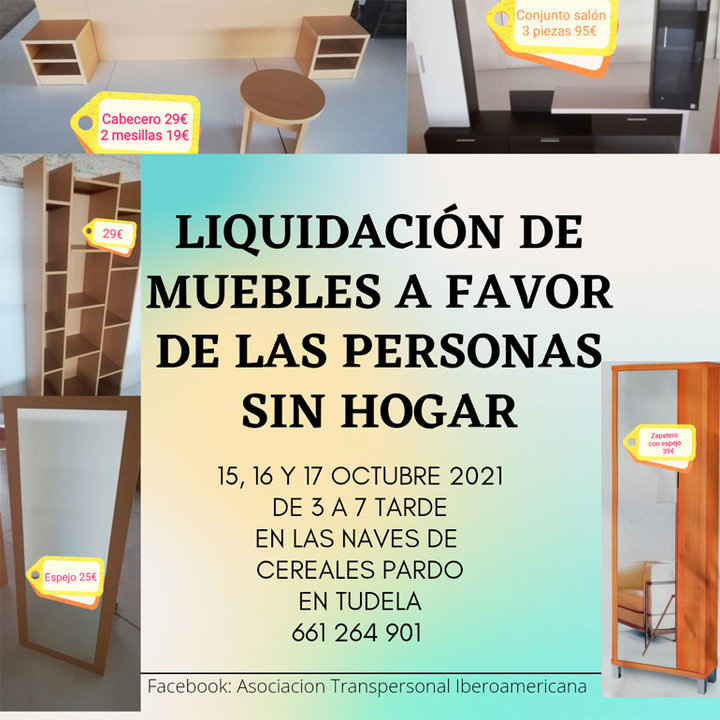 Liquidación de muebles en Tudela para ayudar a las personas sin hogar