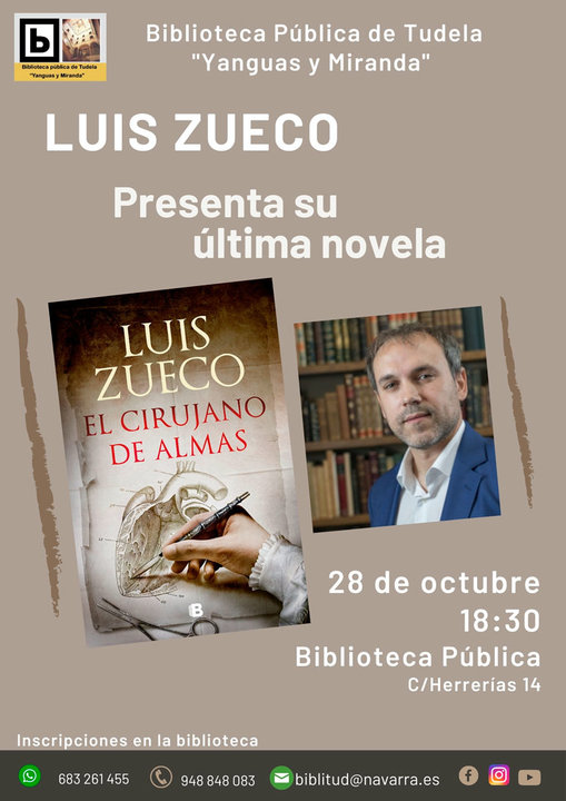 Presentación en Tudela del libro ‘El cirujano de almas’ de Luis Zueco