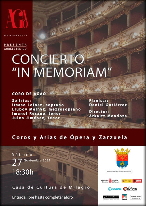 Concierto en Milagro ‘In Memoriam’ Coros y Arias de Ópera y Zarzuela