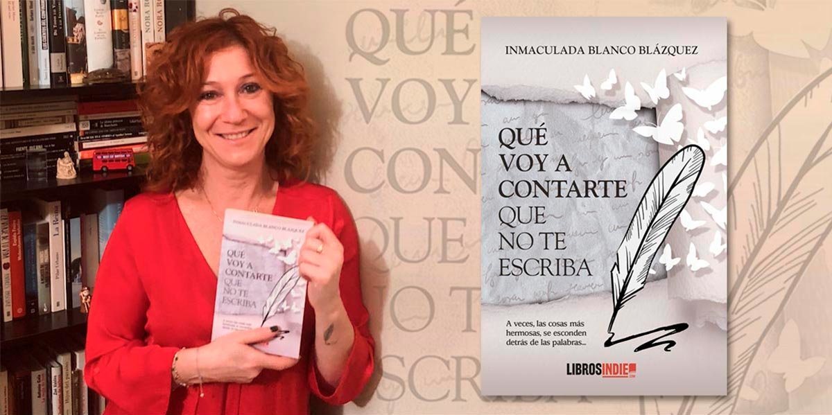 La tudelana Inmaculada Blanco Blázquez junto a su primer libro ‘Qué voy a contarte que no te escriba’