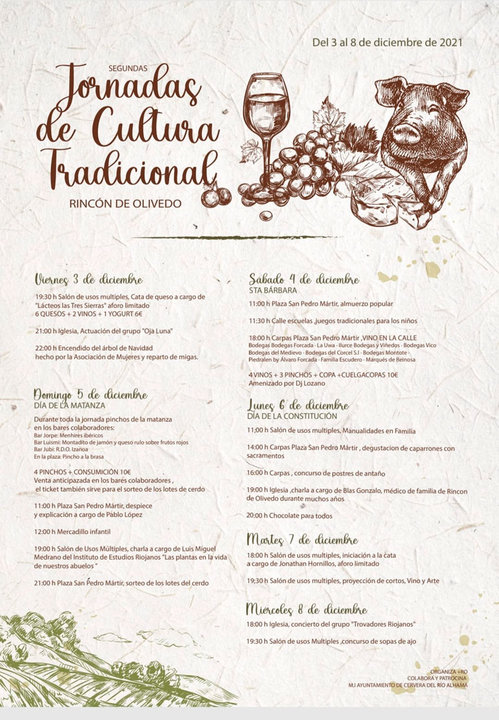 II Jornadas de Cultura Tradicional 2021 en Rincón de Olivedo