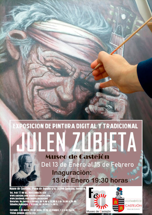 Exposición en Castejón de pintura digital y tradicional de Julen Zubieta