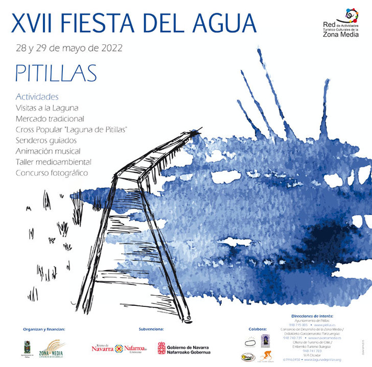 Cartel Fiesta del Agua 28 y 29 de mayo de 2022 en Pitillas