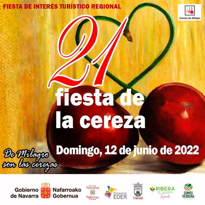 Cartel Fiesta de la Cereza el domingo 12 de junio en Milagro