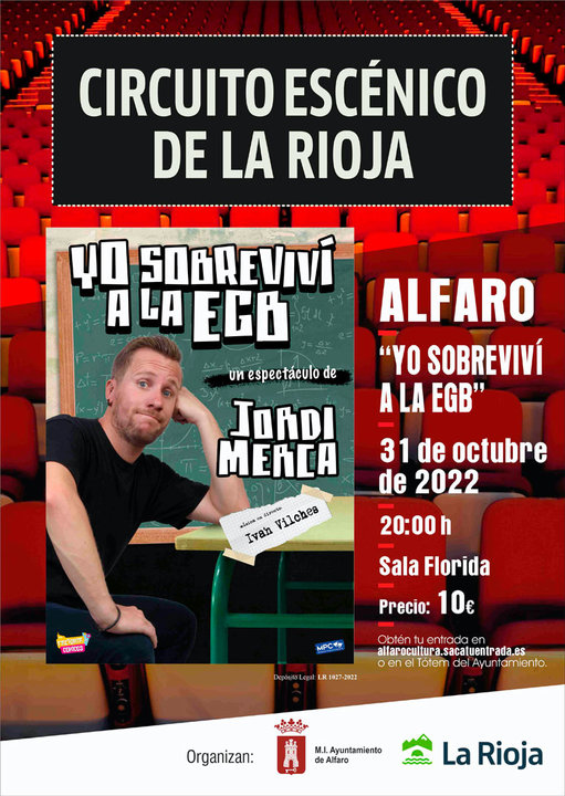 Espectáculo en Alfaro ‘Yo sobreviví a la EGB’ con Jordi Merca