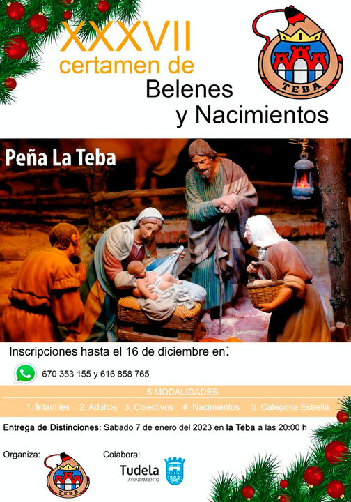 XXXVII Certamen de belenes y nacimientos de la Peña La Teba 2022 en Tudela