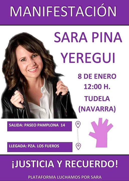 Manifestación en Tudela en recuerdo de Sara Pina Yeregui