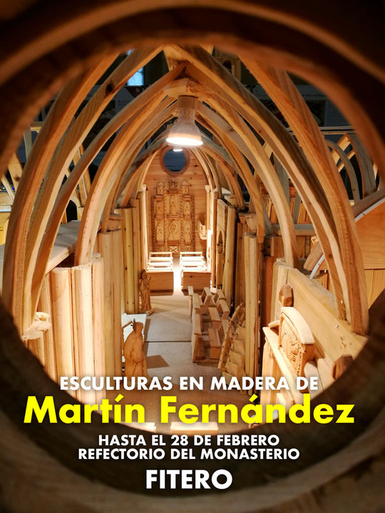 Exposición en Fitero de esculturas en madera de Martín Fernández