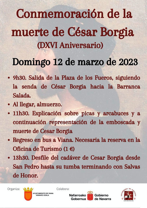 DXVI Conmemoración de la muerte de César Borgia 2023 en en Viana