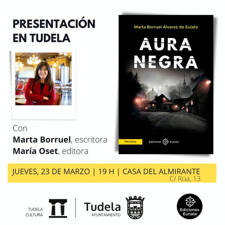 Presentación en Tudela del libro ‘Aura Negra’ de Marta Borruel