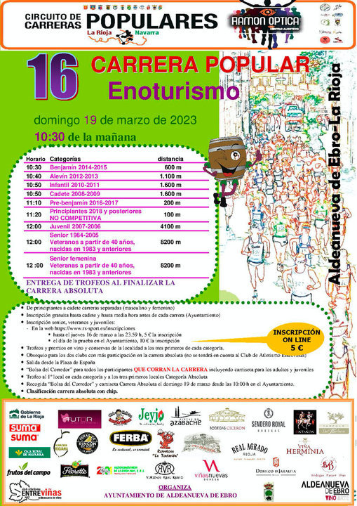 16 Carrera popular ‘Enoturismo’ 2023 en Aldeanueva de Ebro