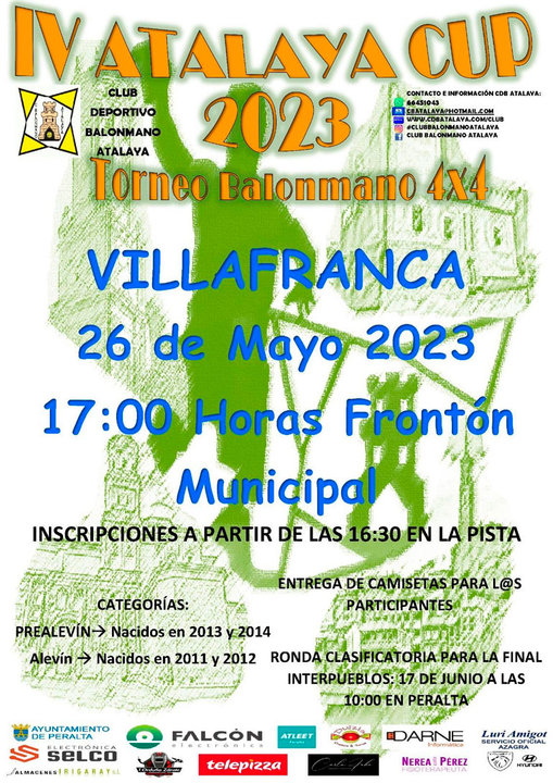 Torneo de balonmano 4x4 IV Atalaya Cup 2023 en Villafranca
