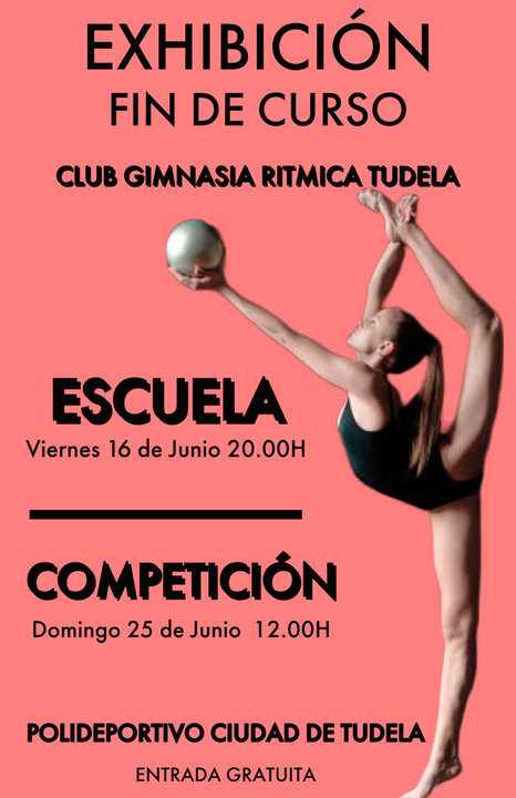 Exhibición fin de curso en Tudela del Club Gimnasia Rítmica