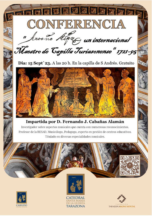 Conferencia en Tarazona ‘Antonio Ripa. Un internacional Maestro de Capilla turiasonense (1721–1795)’