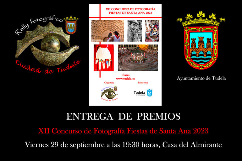 Entrega de premios del XII Concurso de fotografía Fiestas de Santa Ana 2023 en Tudela