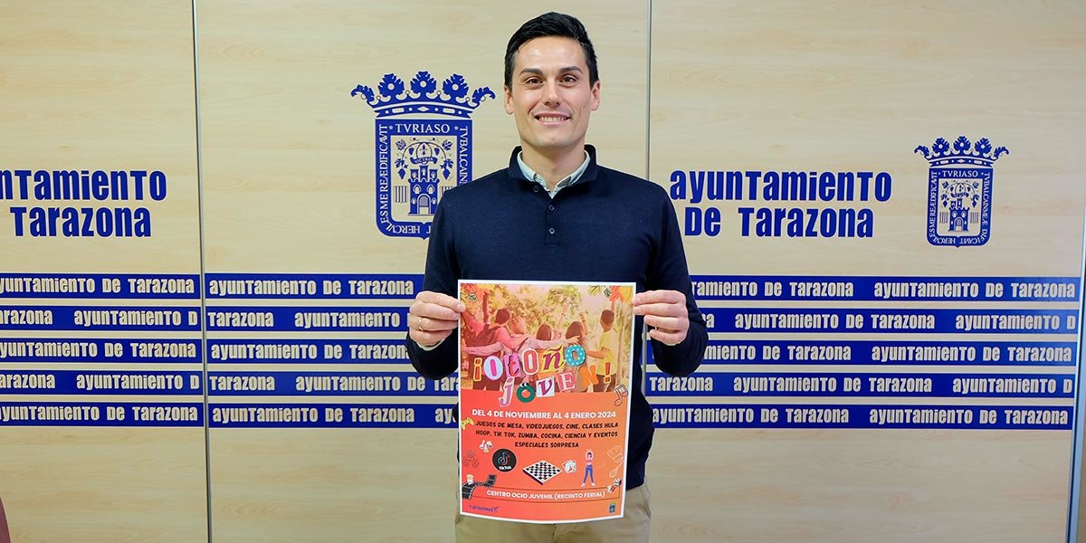 El concejal de Juventud del Ayuntamiento de Tarazona, Pablo Escribano, en la presentación de Otoño Joven Tarazona
