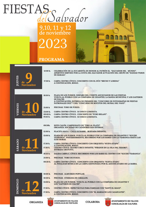 Programa de las Fiestas del Salvador 2023 en Falces
