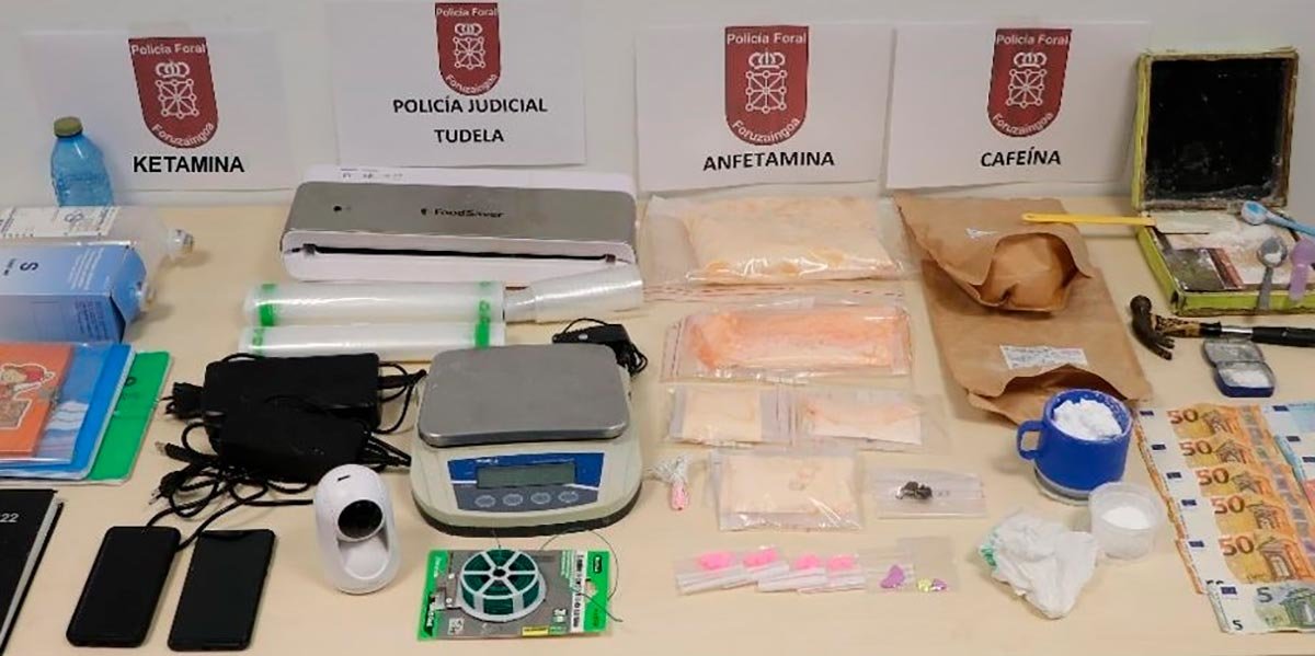 Droga incautada en la operación desarrollada por Policía Foral en Tudela