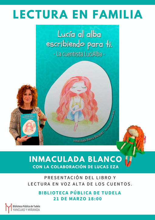 Lectura en familia en Tudela del libro ‘Lucía al alba escribiendo para ti’ de Inmaculada Blanco