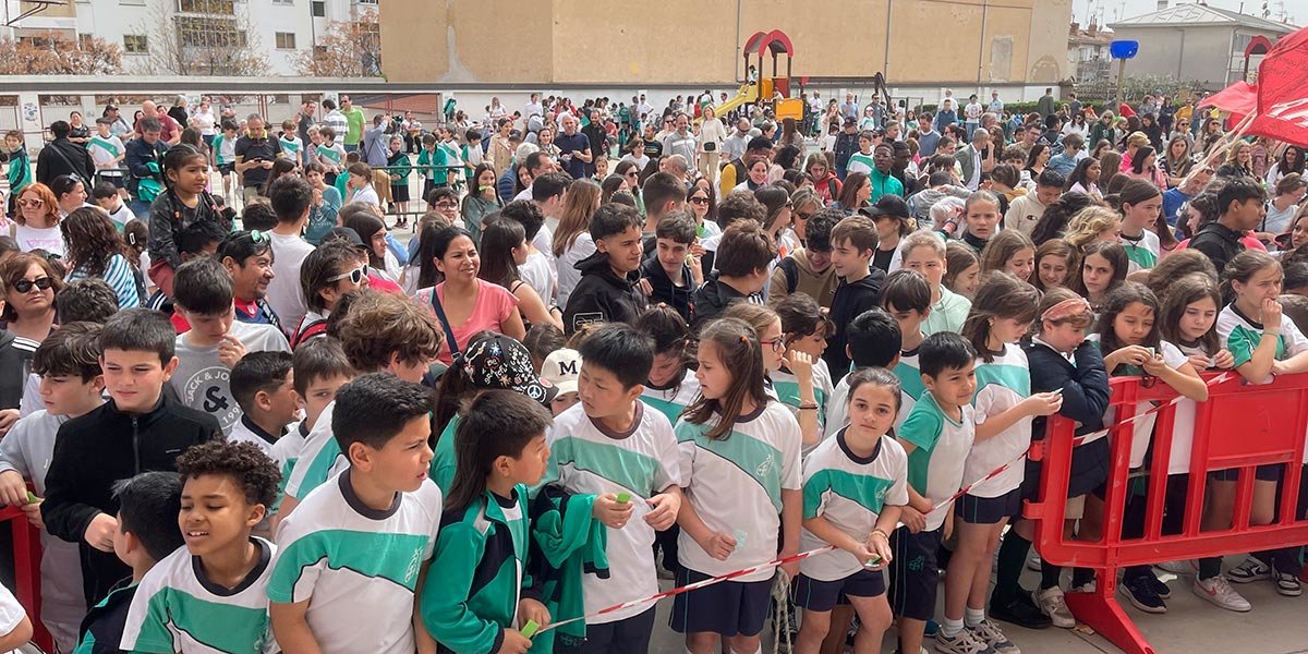 Los alumnos y alumnas del Colegio La Anunciata durante la Operación Bocata