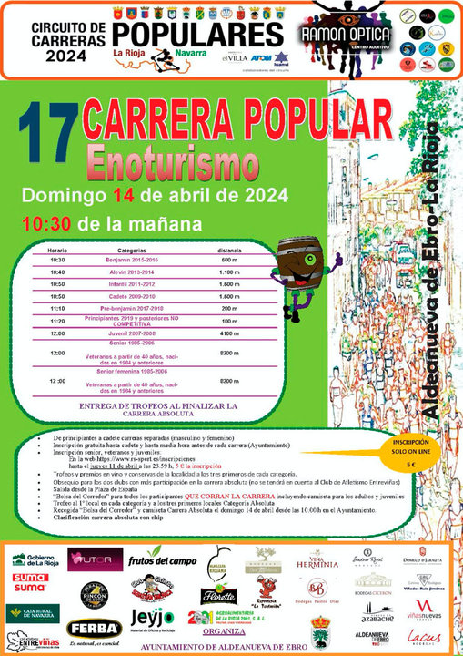 17 Carrera popular Enoturismo 2024 en Aldeanueva de Ebro