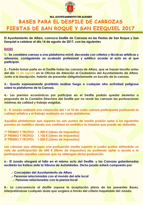 Concurso de carrozas para las fiestas patronales de Alfaro