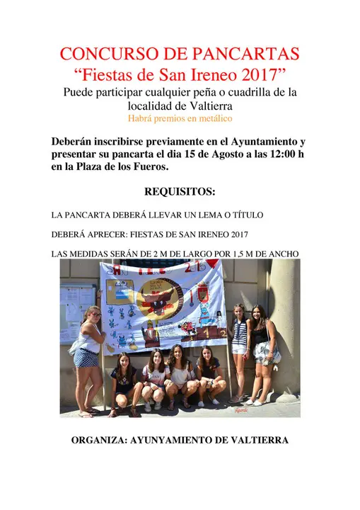 Concurso de pancartas de Fiestas de San Ireneo de Valtierra