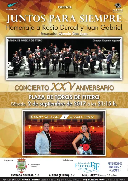 Gala 'Juntos para siempre. Homenaje a Roc&iacute;o D&uacute;rcal y Juan Gabriel' con la Banda de M&uacute;sica de Fitero