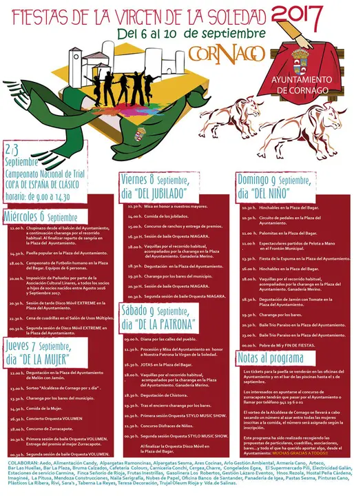 Fiestas patronales de Cornago en honor a la Virgen de la Soledad