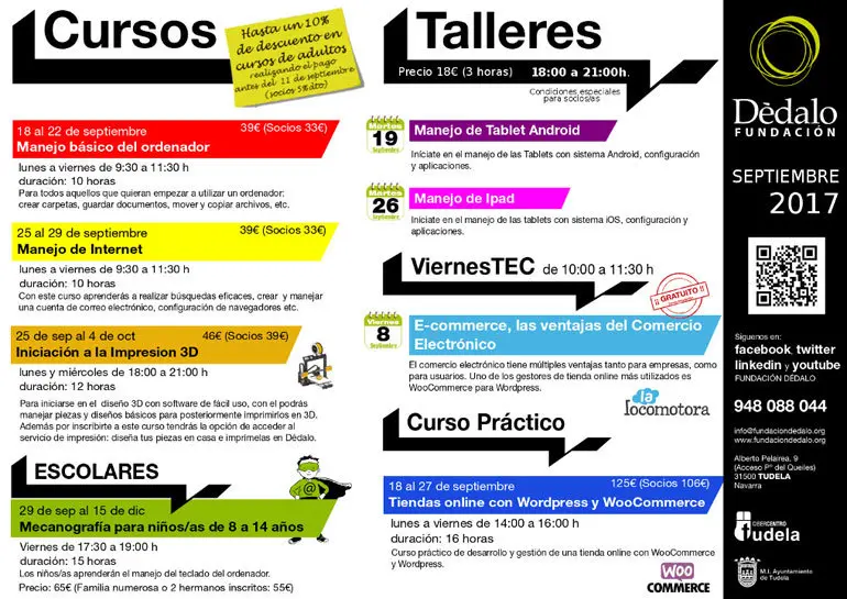 Actividades de Fundaci&oacute;n D&eacute;dalo para septiembre