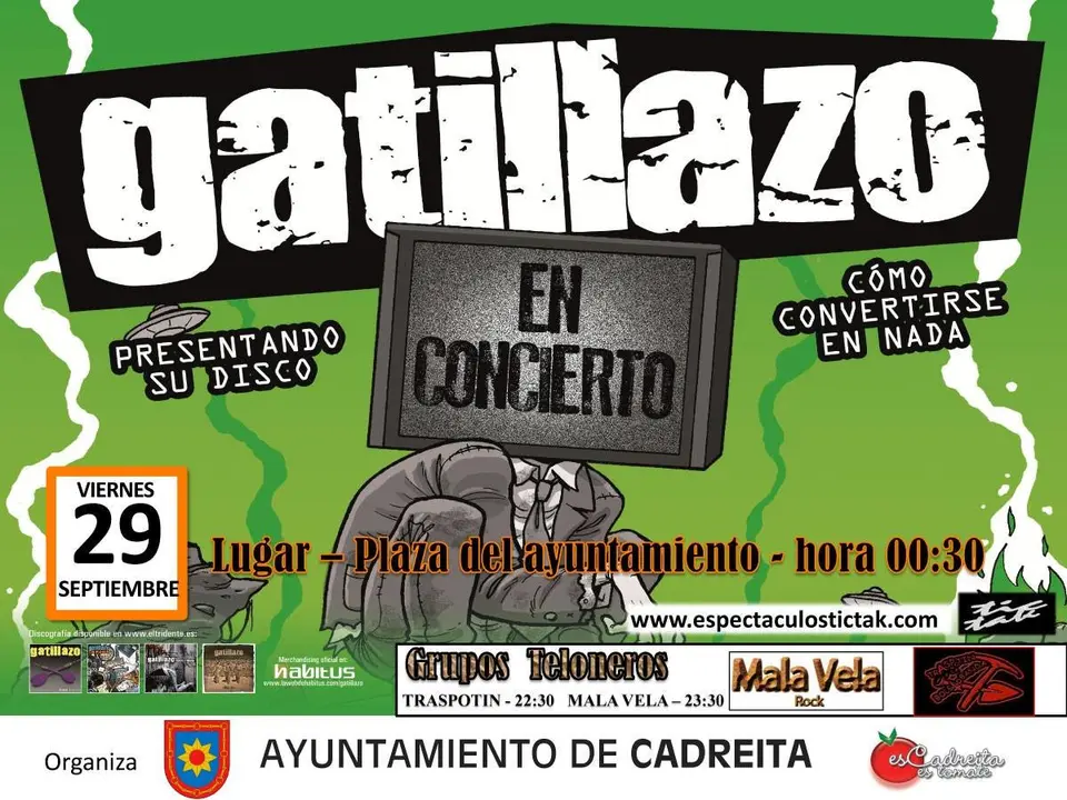Concierto en Cadreita de Gatillazo 'C&oacute;mo convertirse en nada'