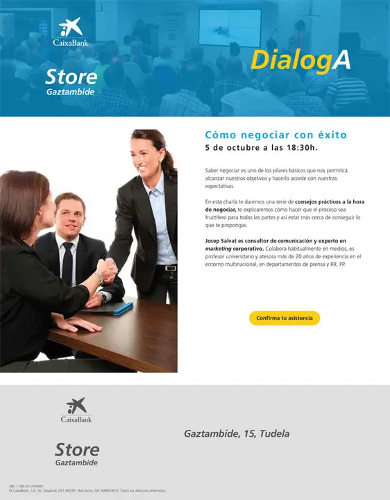 Charla DialogA &lsquo;C&oacute;mo negociar con &eacute;xito&rsquo; en Tudela