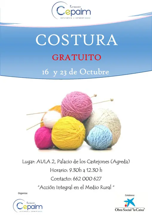 Taller de costura en &Aacute;greda
